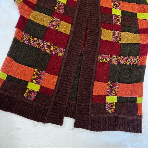 Vintage Woven Single Button Open Cardigan Sweater Size Medium - Picture 2 of 9